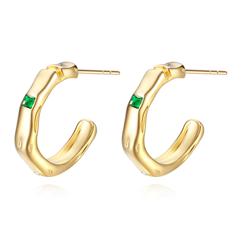 VIGG 18K Gold Plated Bamboo Fluorescent Earrings-Vigg Jewelry