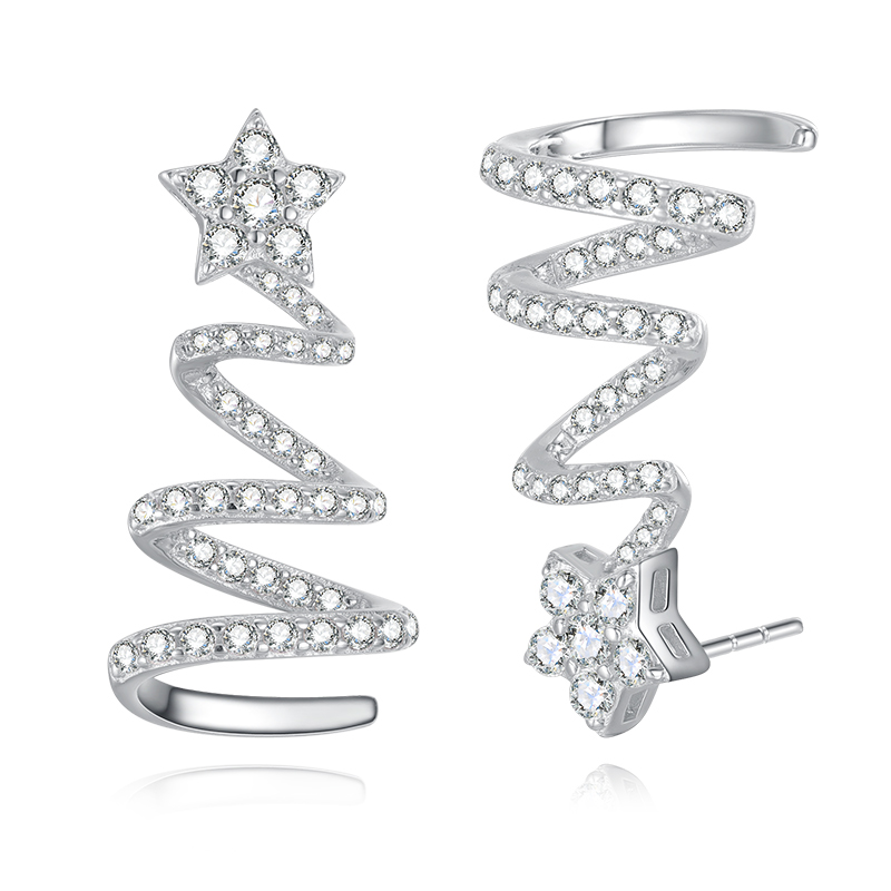 VIGG Star Christmas Tree Earrings-Vigg Jewelry