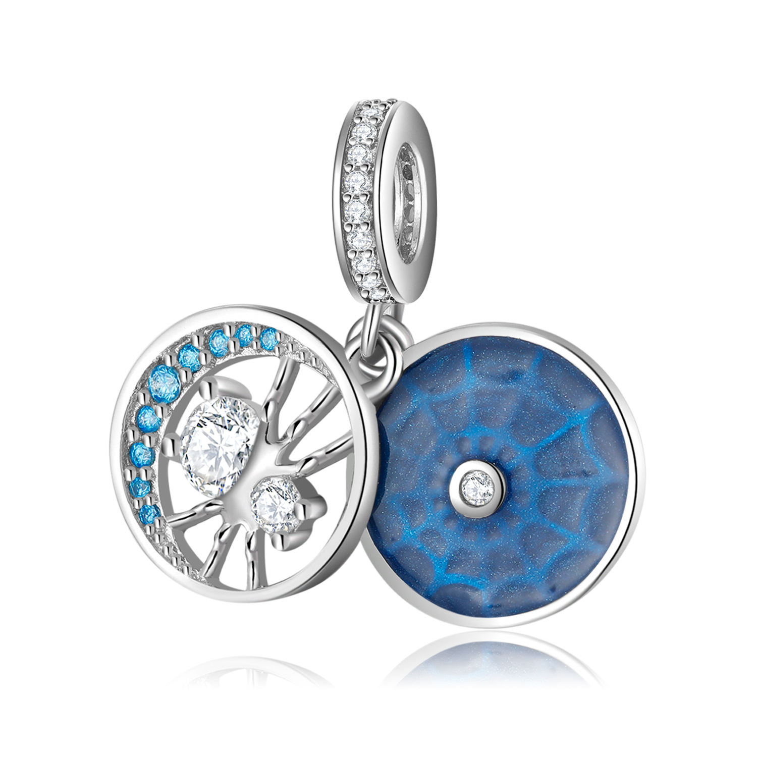 Blue Spider Bead Pendant Bracelet-Vigg Jewelry