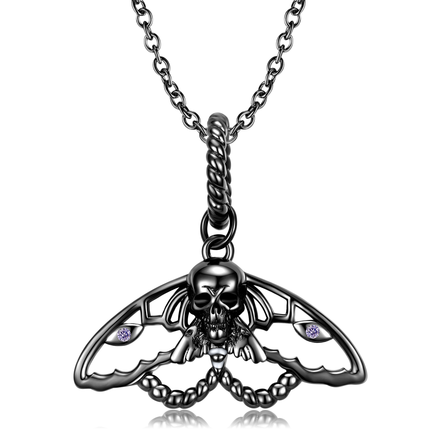 Halloween Skull Moth Necklace-Vigg Jewelry