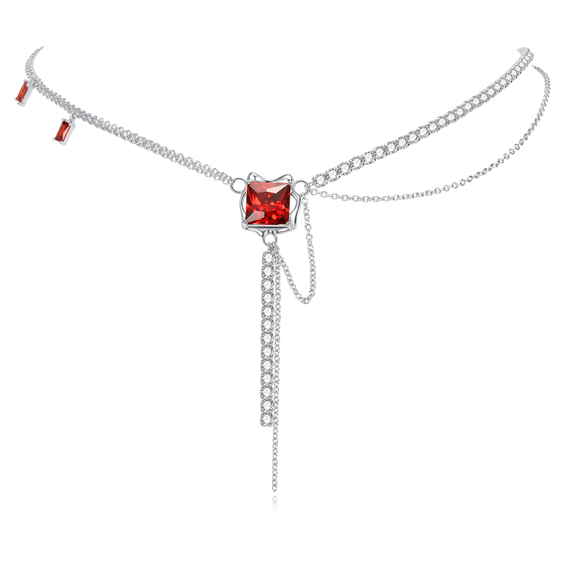 VIGG Luxury Scorching Sun Ruby Necklace-Vigg Jewelry