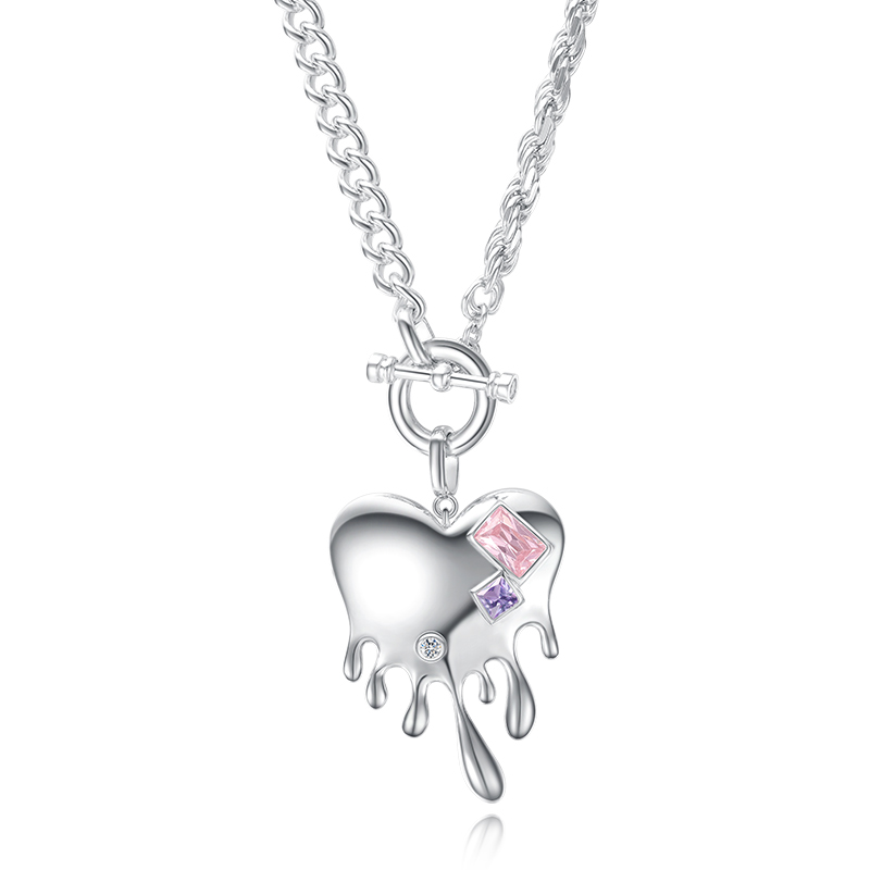 VIGG Melted Heart Necklace-Vigg Jewelry