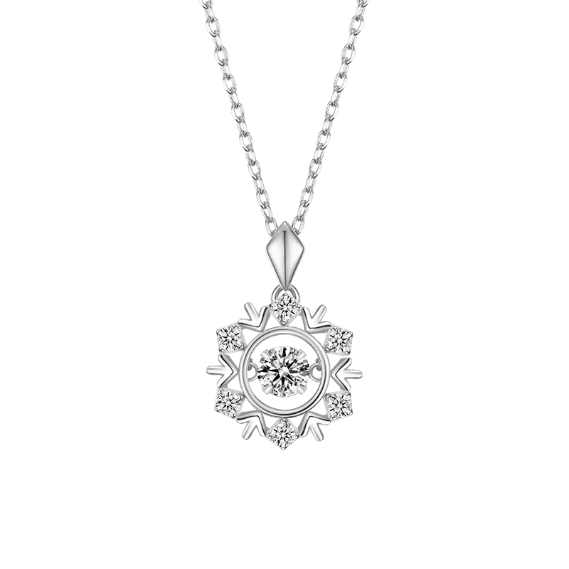 Jumping Snowflake Necklace-Vigg Jewelry