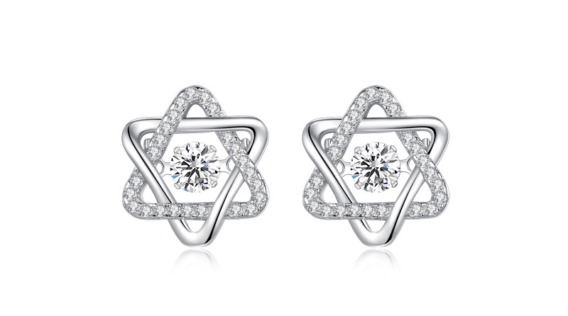 Flashing Hexagram Earrings-Vigg Jewelry