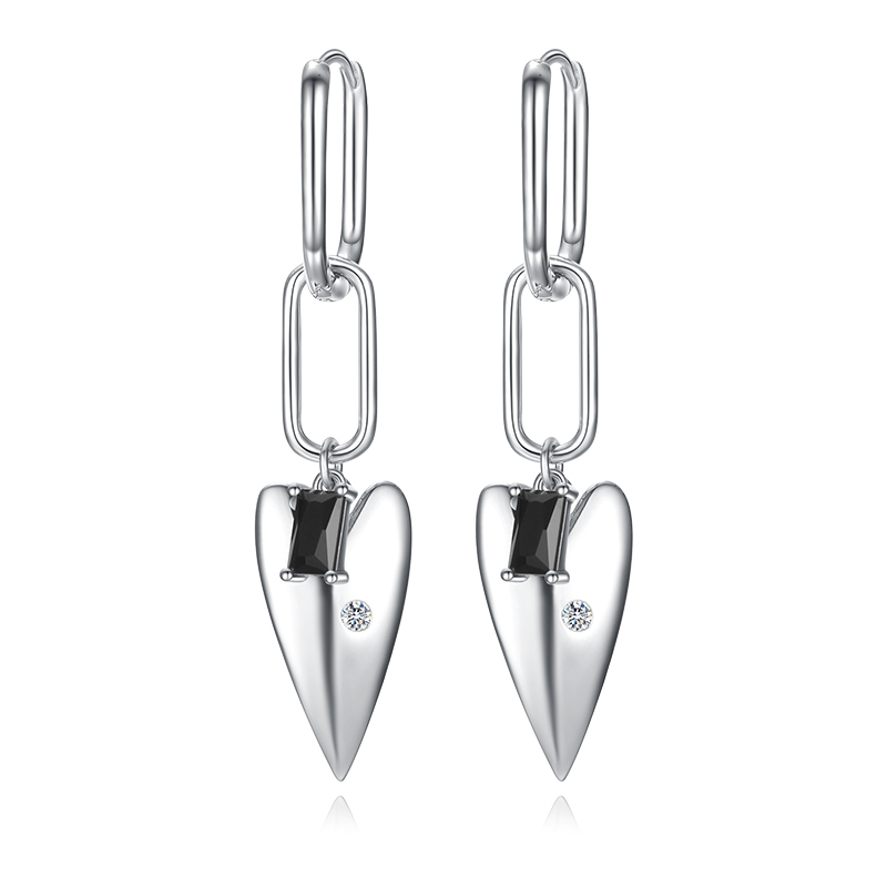 VIGG Crystal Heart-Shaped Earrings-Vigg Jewelry