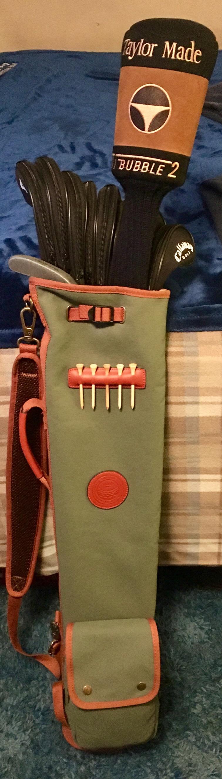 TOURBON Canvas Lightweight Golf Club Bag