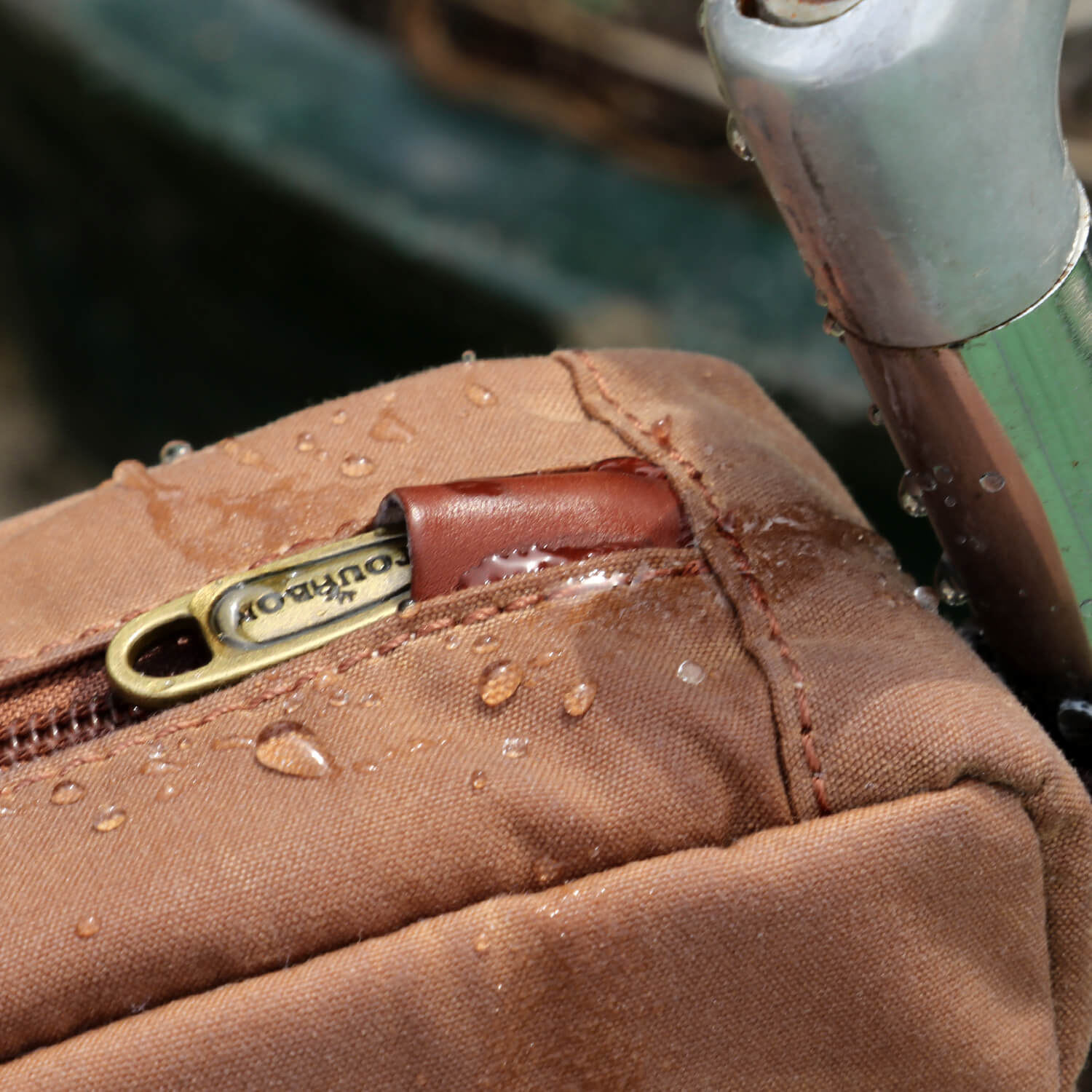 TOURBON Vintage Bicycle Frame Tube Bag Bike Pouch Storage Carrier Waterproof