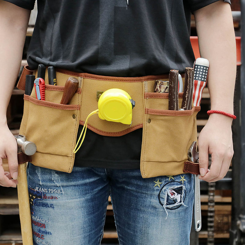 TOURBON Canvas Waist Tool Pouch Bag Adjustable Belt Hammer Wrench Plier Holster-TOURBONSTORE