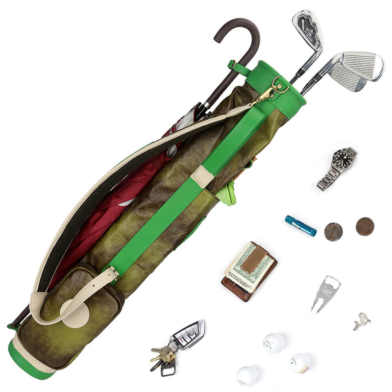 TOURBON Lightweight Golf Bag Shoulder Carry Golf Club CaseGreen