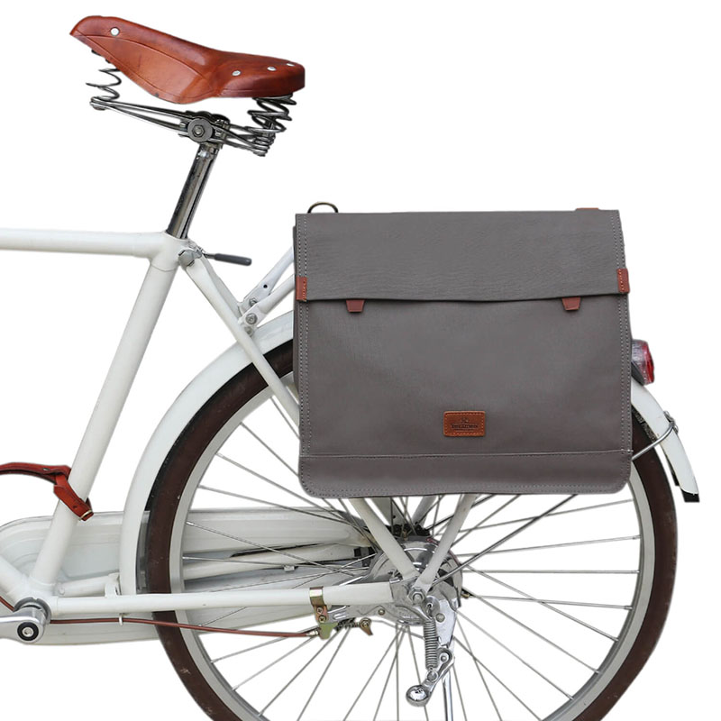 TOURBON Water-Resistant Canvas Laptop Bag Bike Messenger Pannier Backpack Shoulder Briefcase