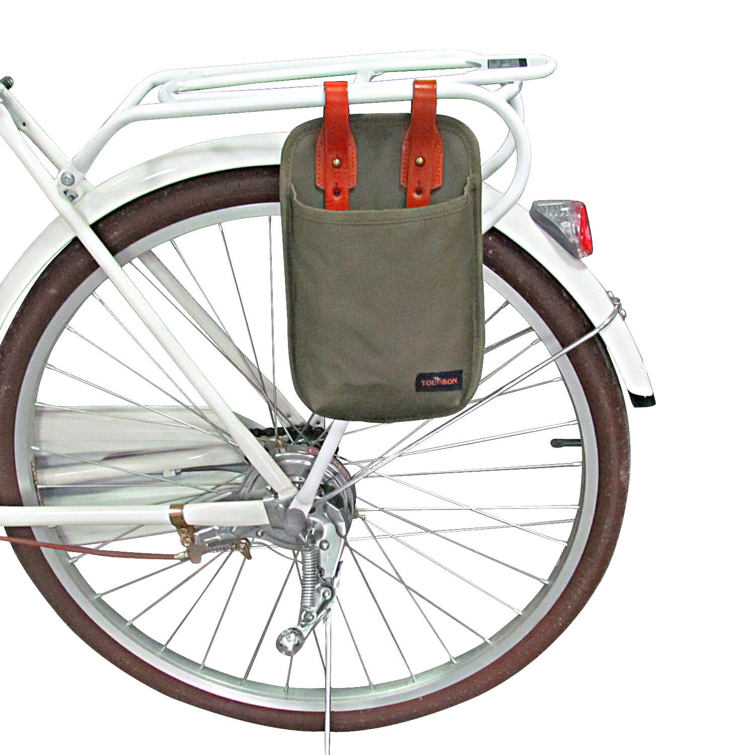 TOURBON Canvas & Leather Bicycle U-Lock Tote Bike Lock Holster Bag-TOURBONSTORE