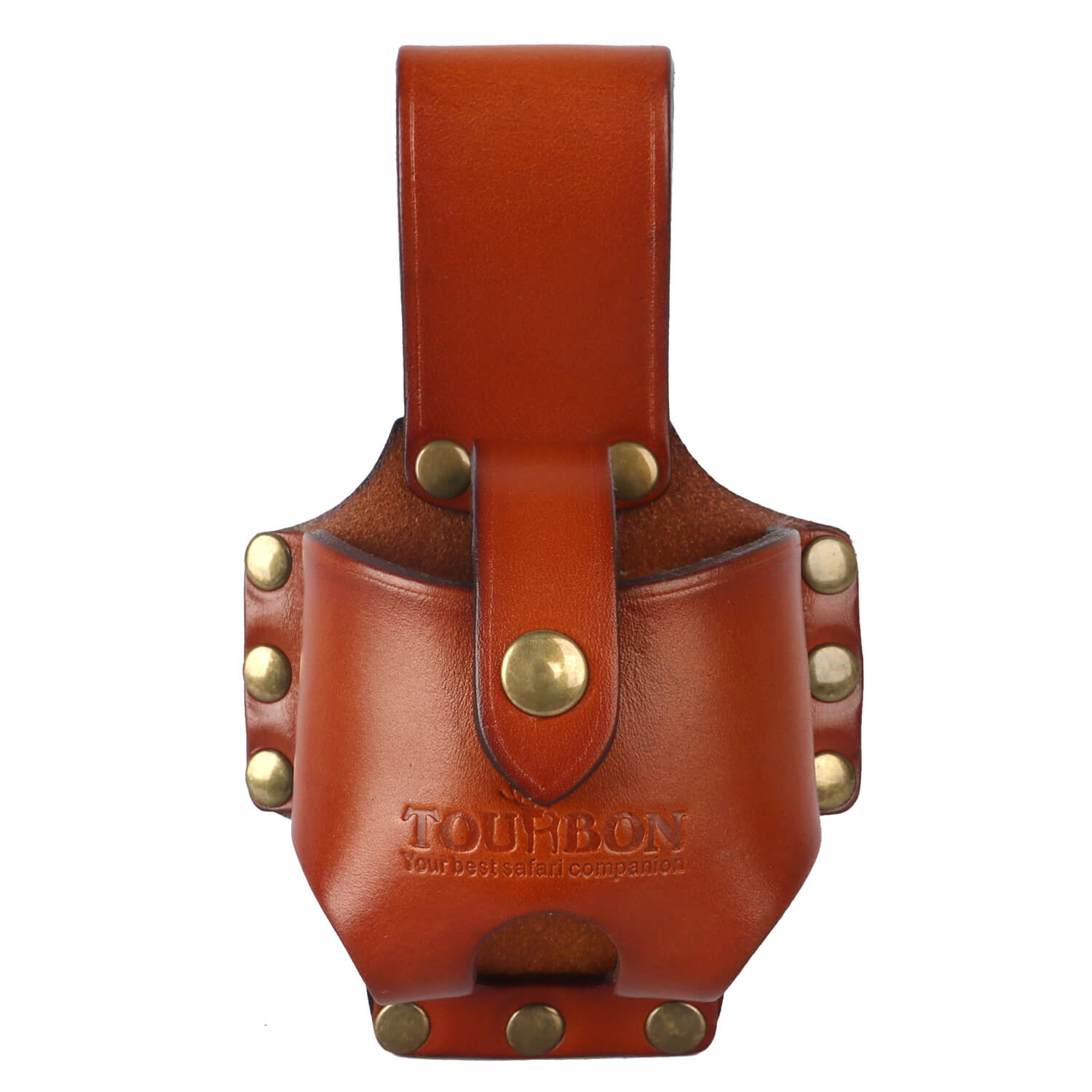 TOURBON Genuine Leather Tape Measure Holder Tool Holster Pouch Brown-TOURBONSTORE