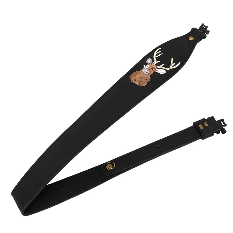 TOURBON Genuine Leather Embossed Deer Hunting Sling with Swivels