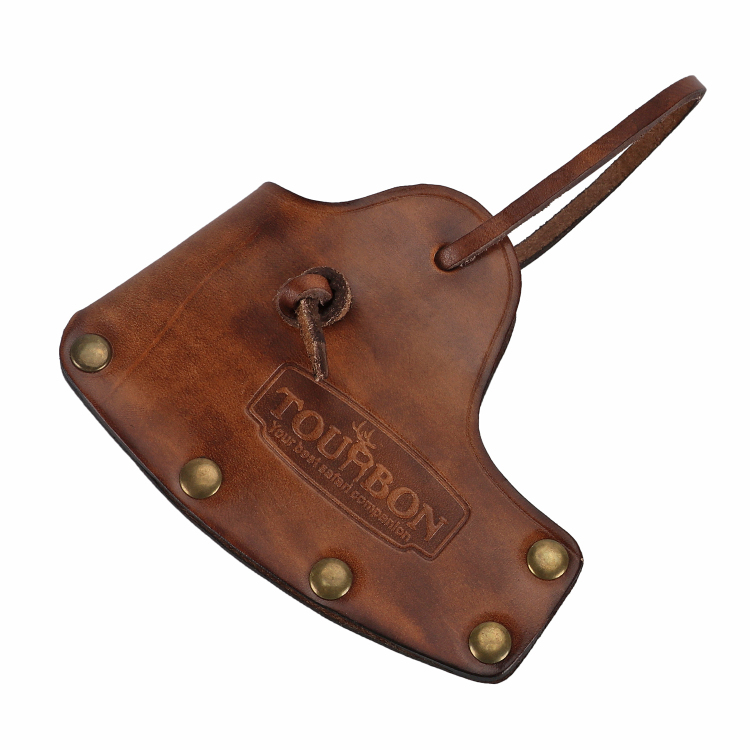 Tourbon Leaher Axe Head Sheath Protect Cover with Leather Adjustable Strap