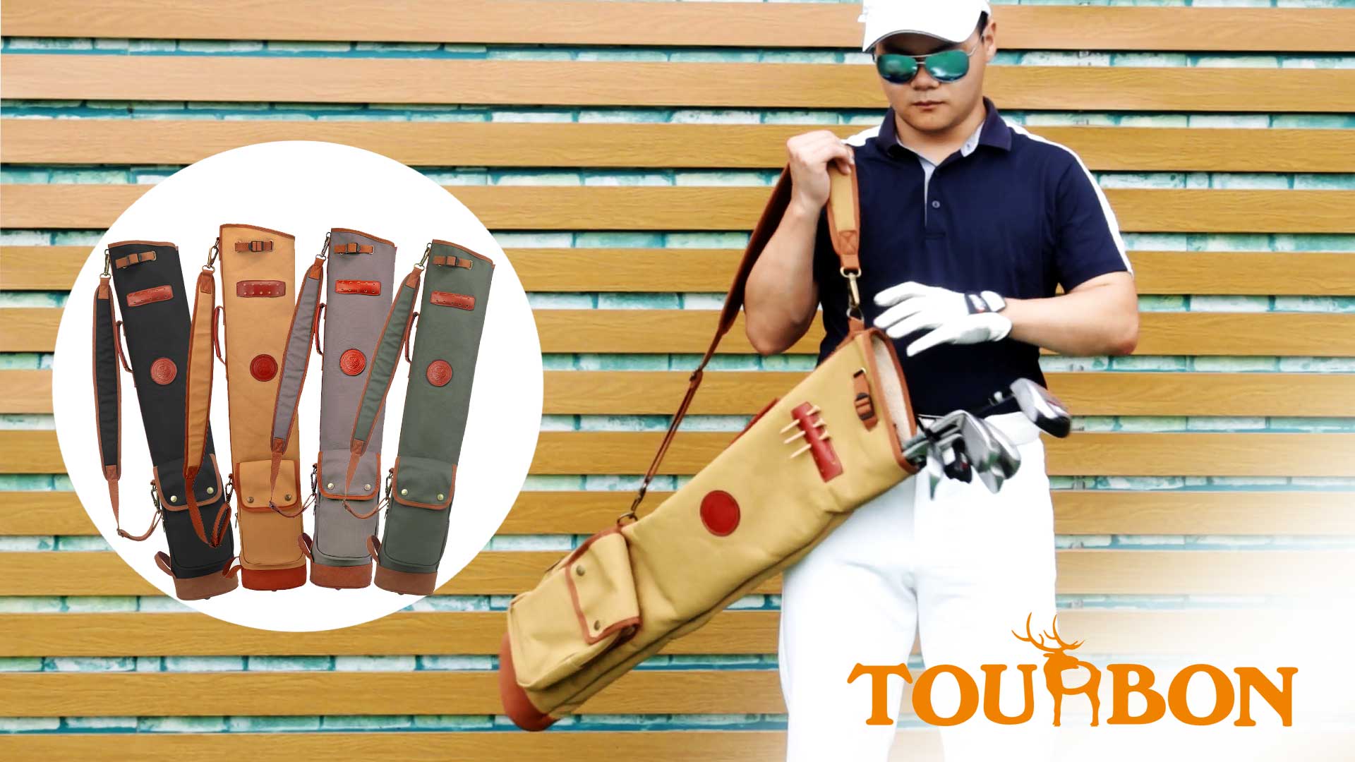 Canvas Sunday Golf Bag,Lightweight Carry Golf Bags For Men TOURBONSTORE