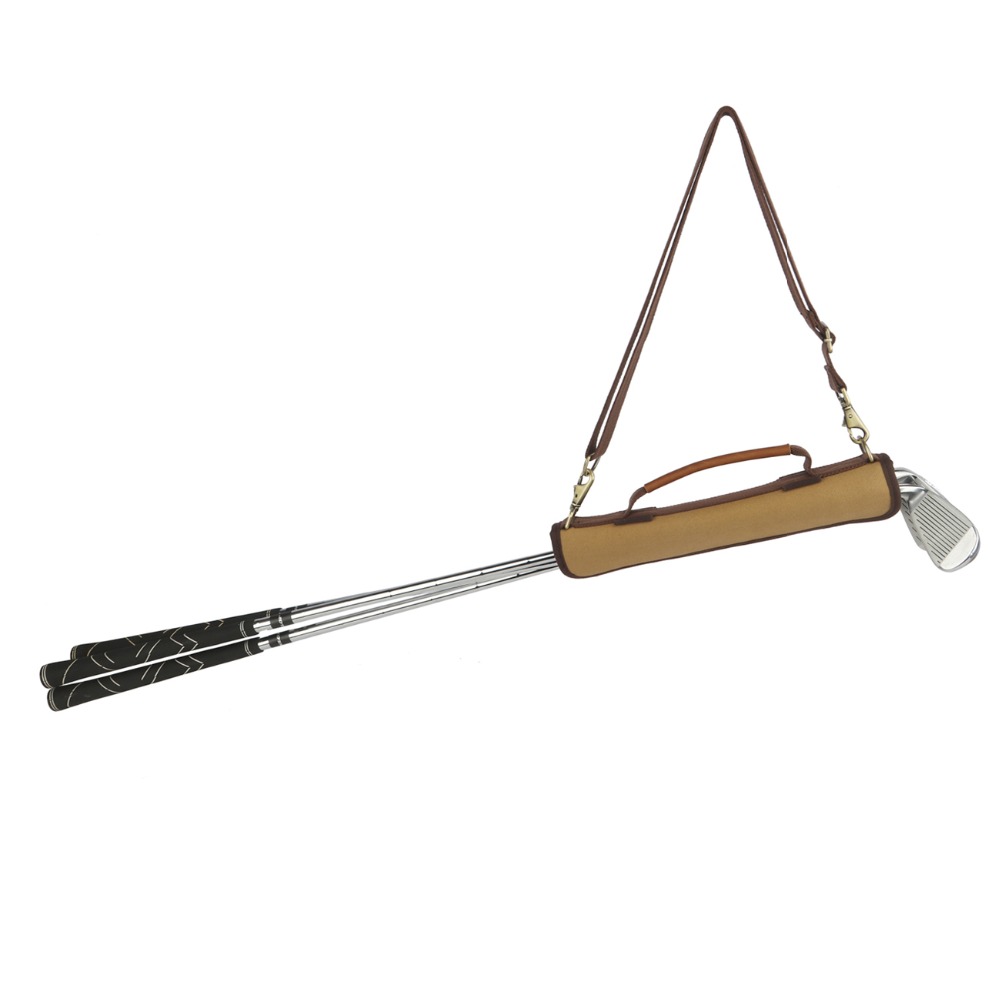 TOURBON Lightweight Canvas Golf Club Carrier Sleeves Bag with Shoulder Stra