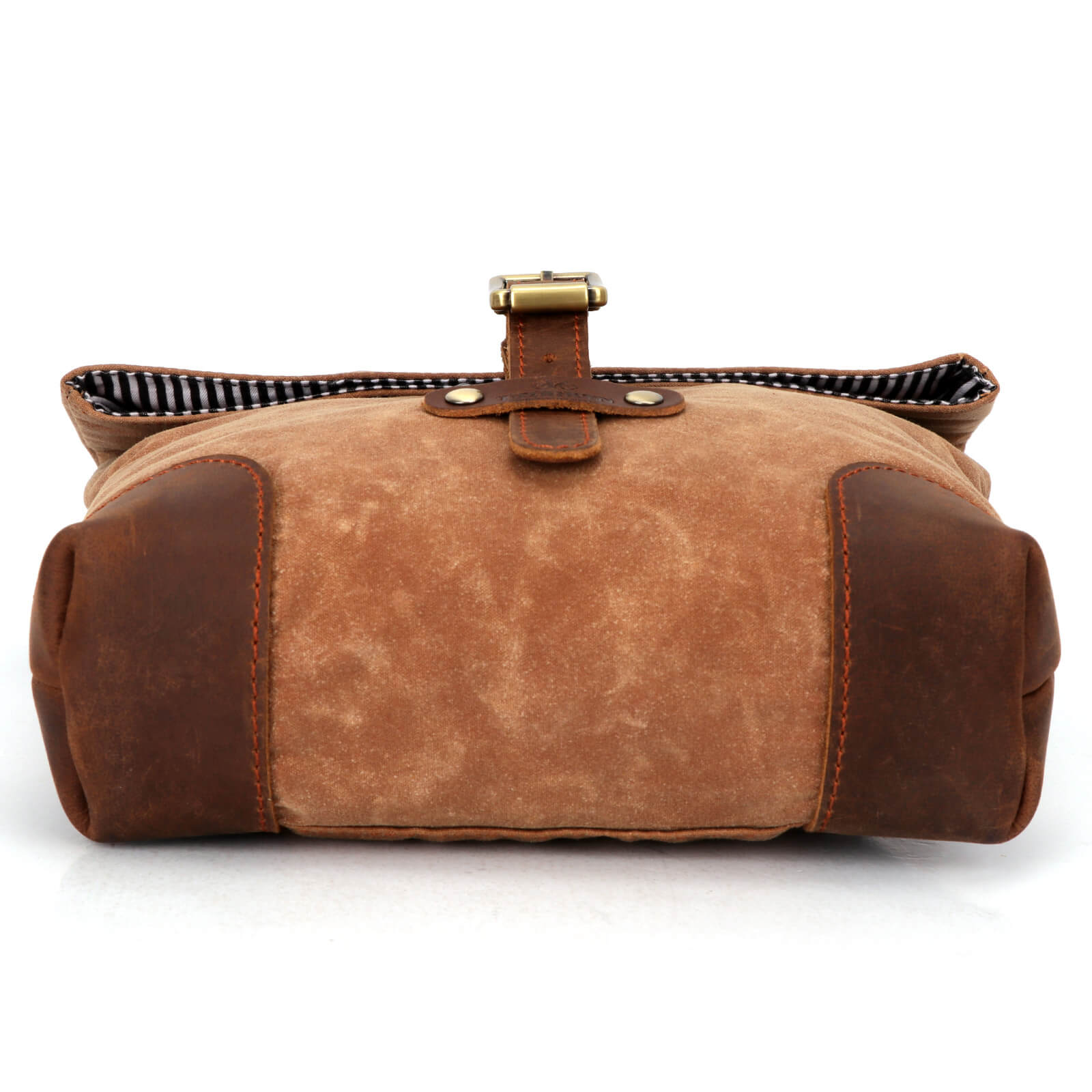 TOURBON Waxed Canvas Bike Handlebar Pannier Lunch Tote Bag