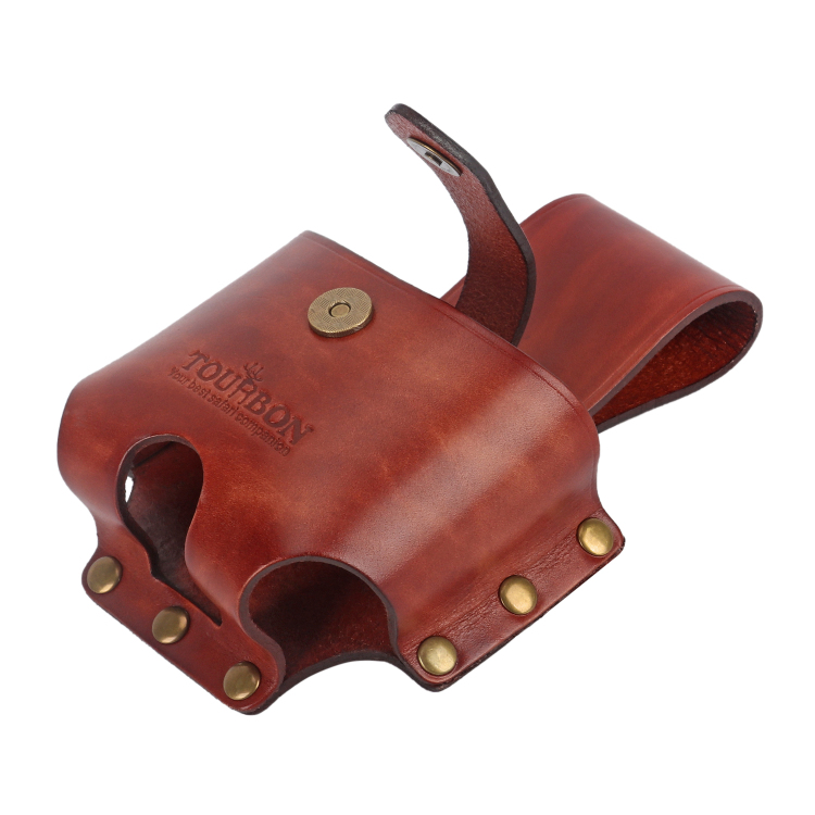 TOURBON Genuine Leather Tape Measure Holder Tool Measuring Holster with