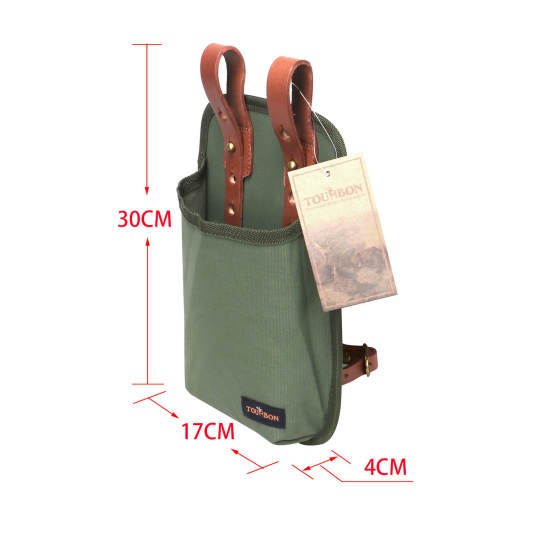 TOURBON Canvas & Leather Bicycle ULock Tote Bike Lock Holster Bag