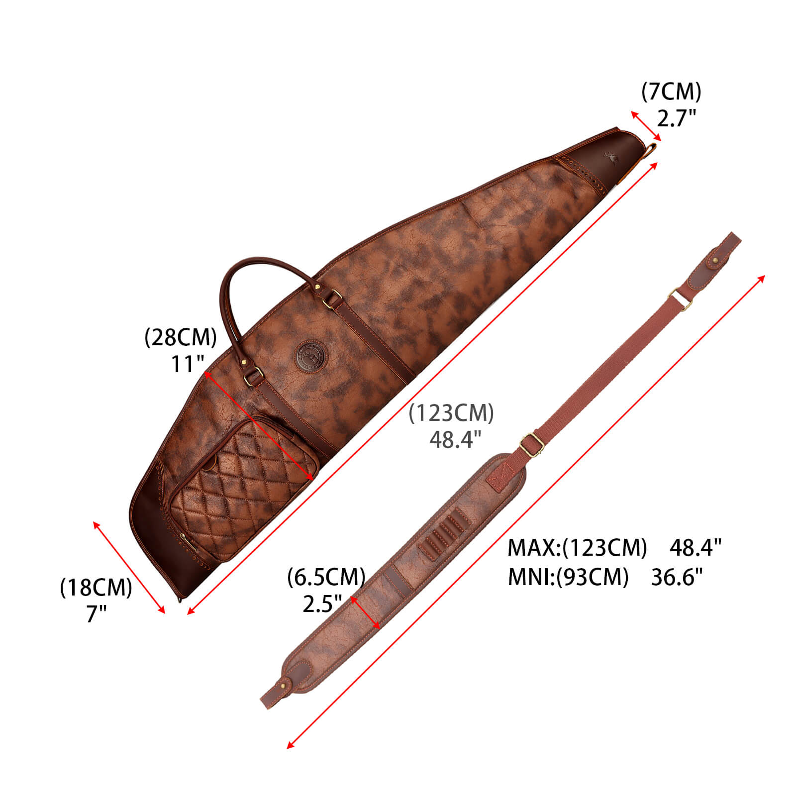 TOURBON PU Hunting Bag Thick Padded With Outer Pocket For 46 inches