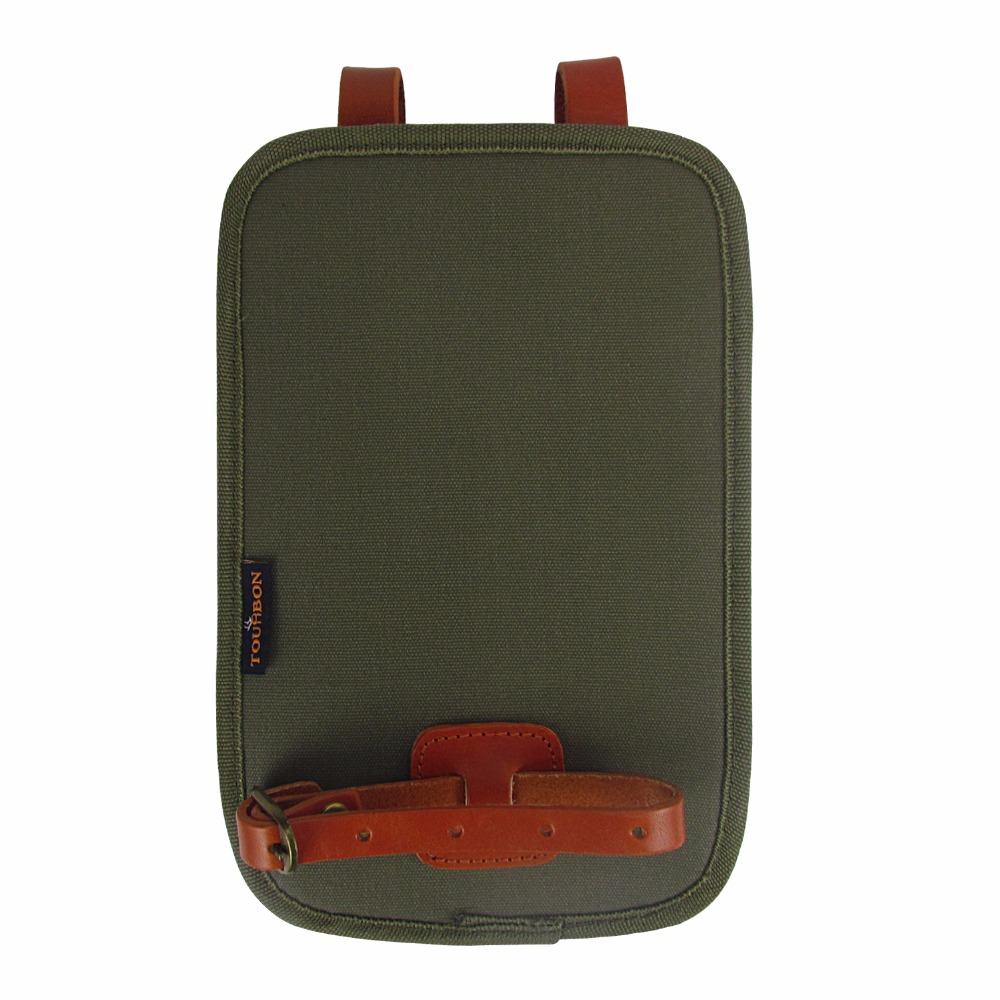 TOURBON Canvas & Leather Bicycle ULock Tote Bike Lock Holster Bag