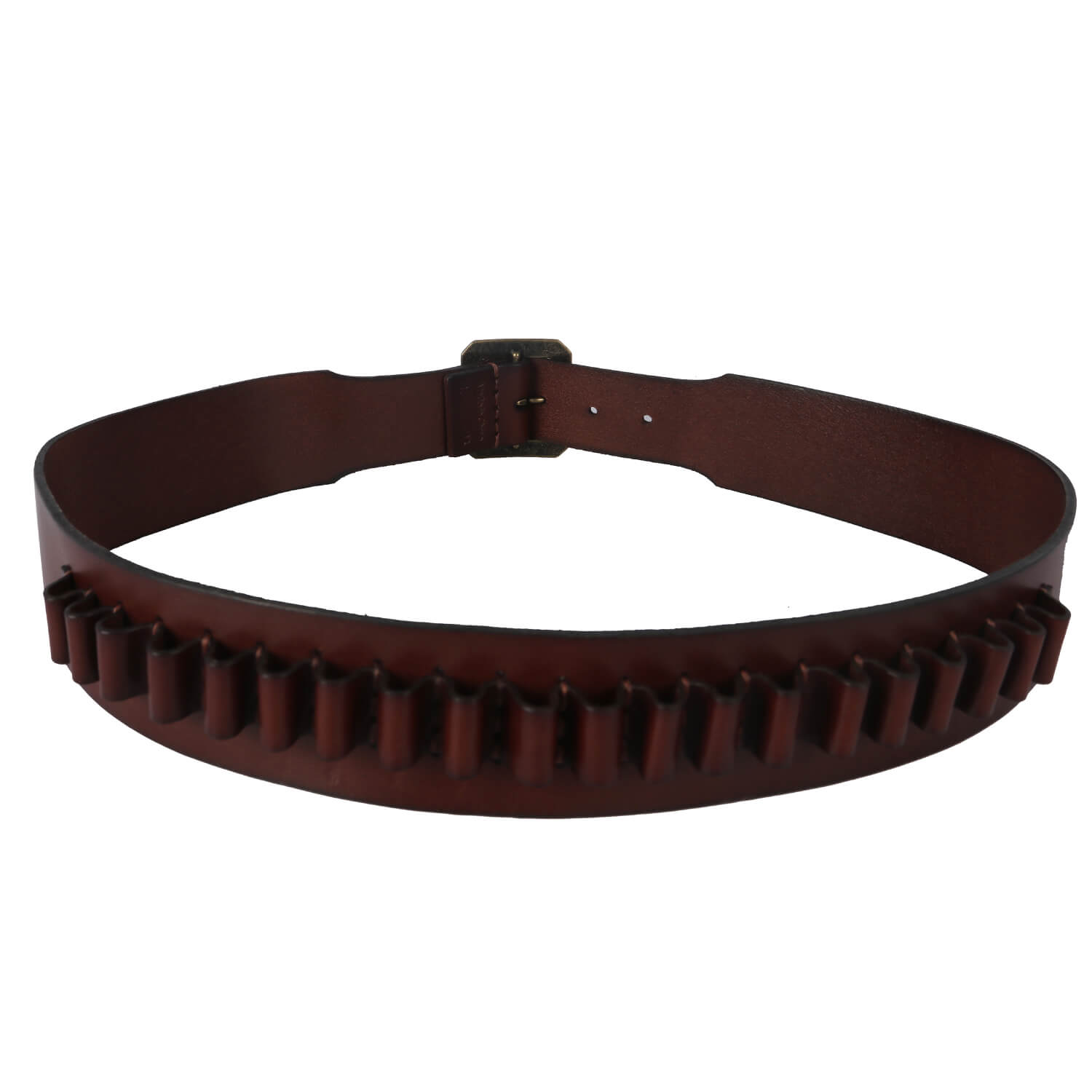 TOURBON Adjustable Leather Bandolier Pistol Cartridge Belt for 44/45- Brown