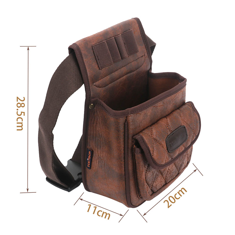 TOURBON Vintage PU Leather Trap Shooting Bag
