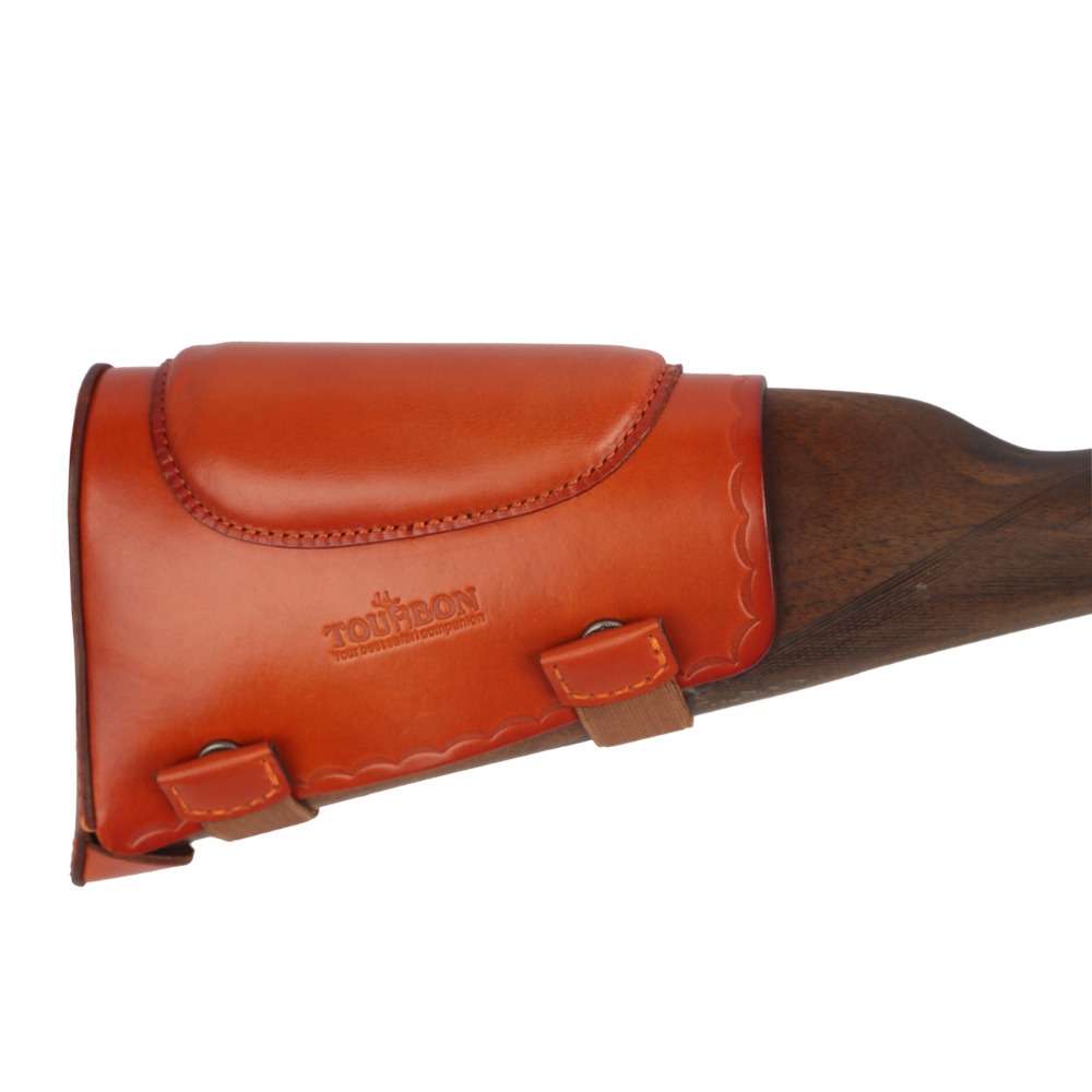 TOURBON Leather Recoil Pad Rifle Shotgun Buttstock Cheek Rest Pad Left Right Handed