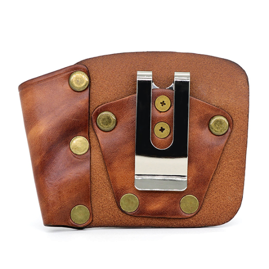 TOURBON Leather Tape Measuring Pouch Contractor Pencil Loop Belt Clip