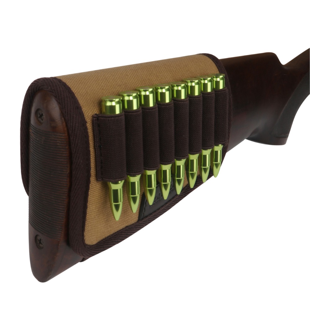 TOURBON Rifle Buttstock Shell Holder Cartridge Ammo Pouch Canvas And