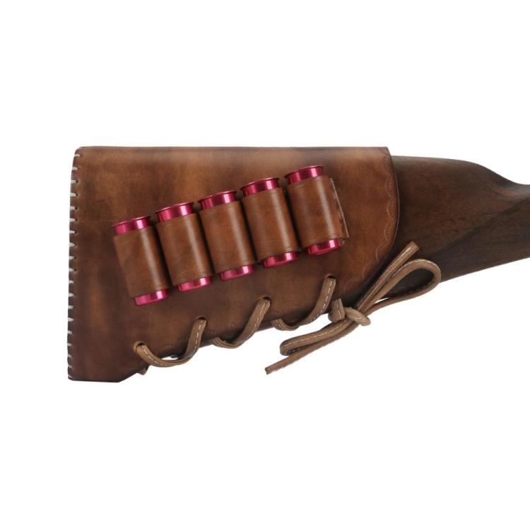 TOURBON Vintage Leather Recoil Pad Buttstock Cheek Rest with Shell