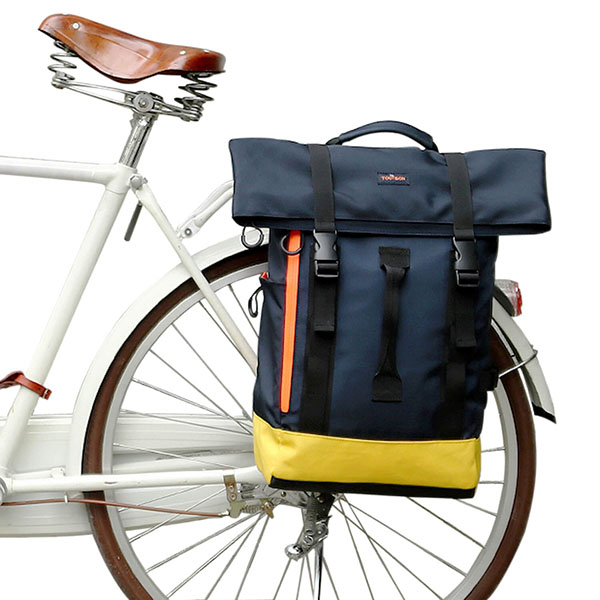 Tourbon Canvas Leather Commuter Bicycle Laptop Double Pannier Rear Bike Bag US 