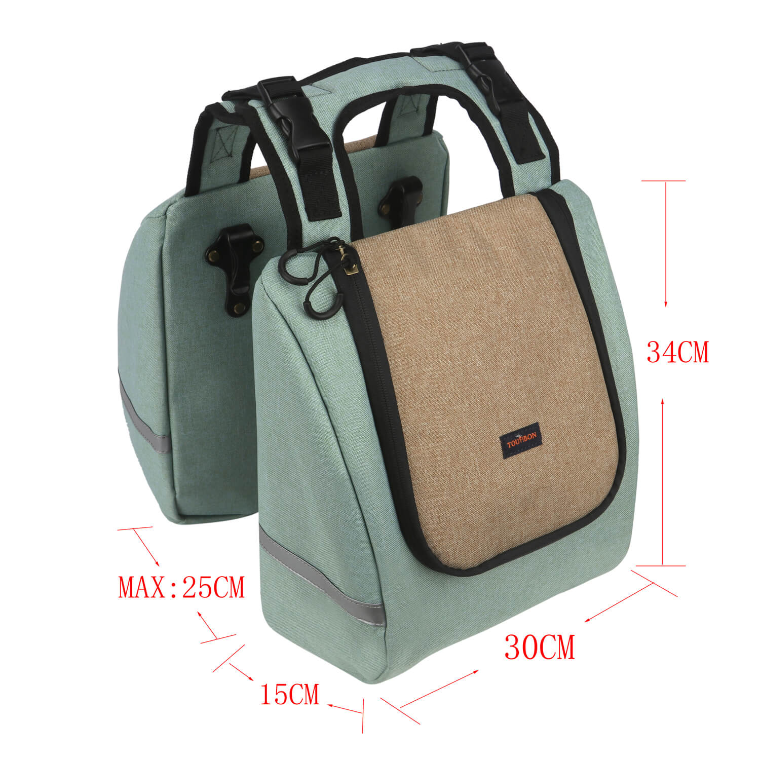 TOURBON Nylon Bicycle Bike Pannier Insulated Lunch Bag Cooler Bags