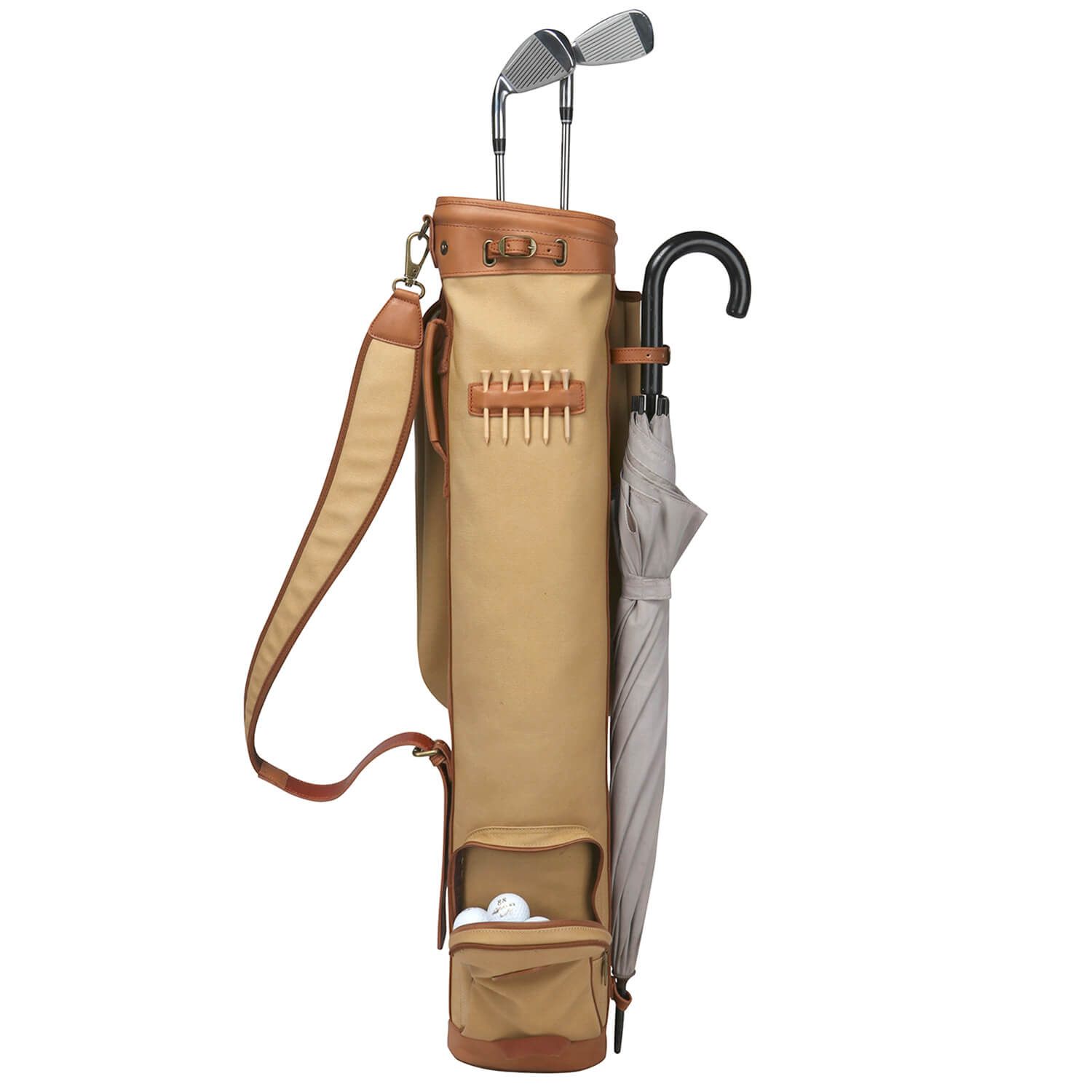 TOURBON Canvas Sunday Golf Bag with Cover