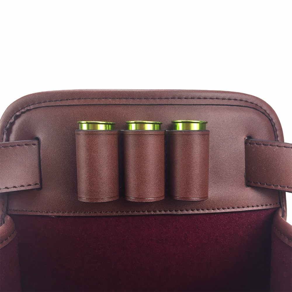 TOURBON Leather Waist Rifle Cartridge Bag Shotgun Ammo Shell Holder