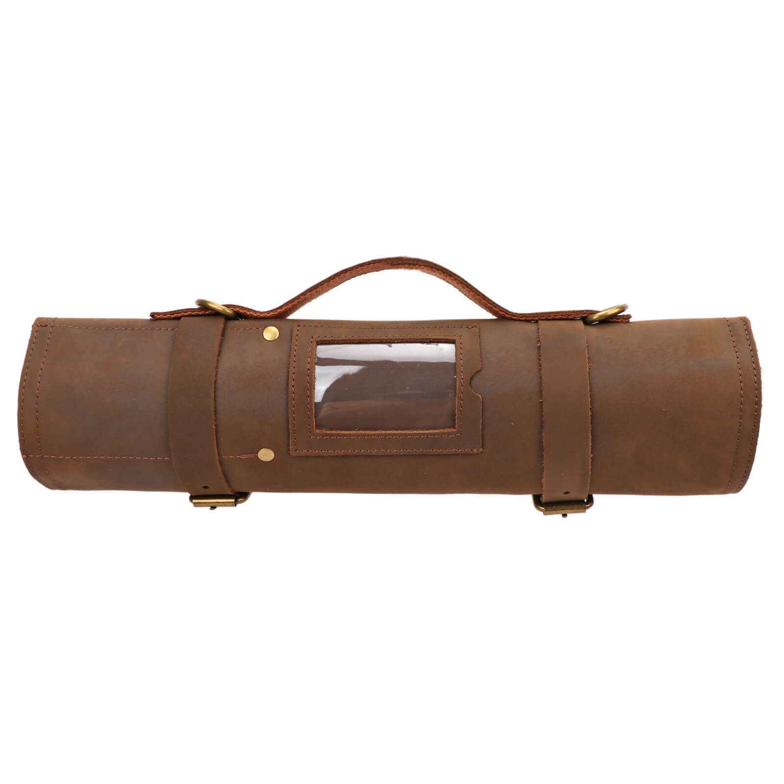 TOURBON Leather Chef Knife Roll up Storage Bag 