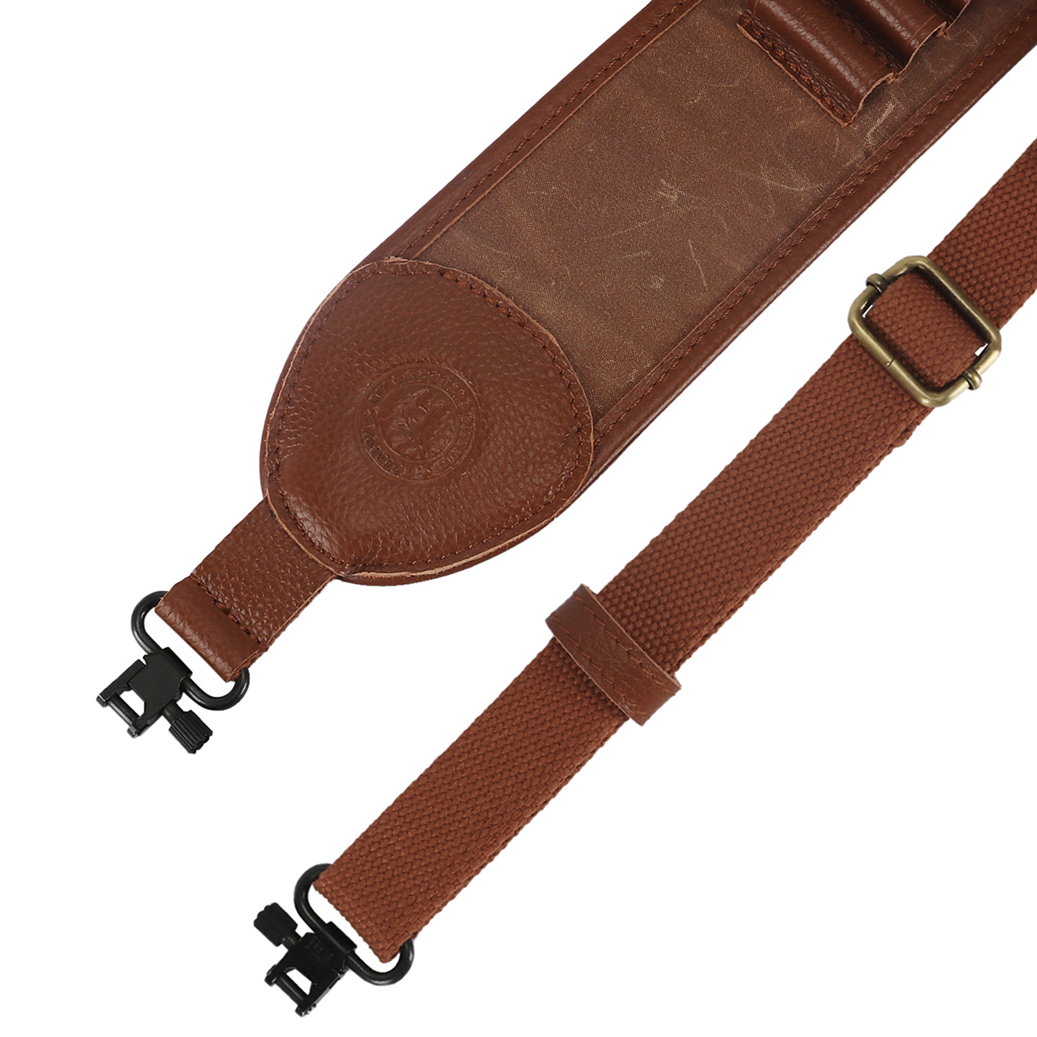 TOURBON Canvas Rifle Sling Belt w/ Bullet Cartridges Ammo Holder