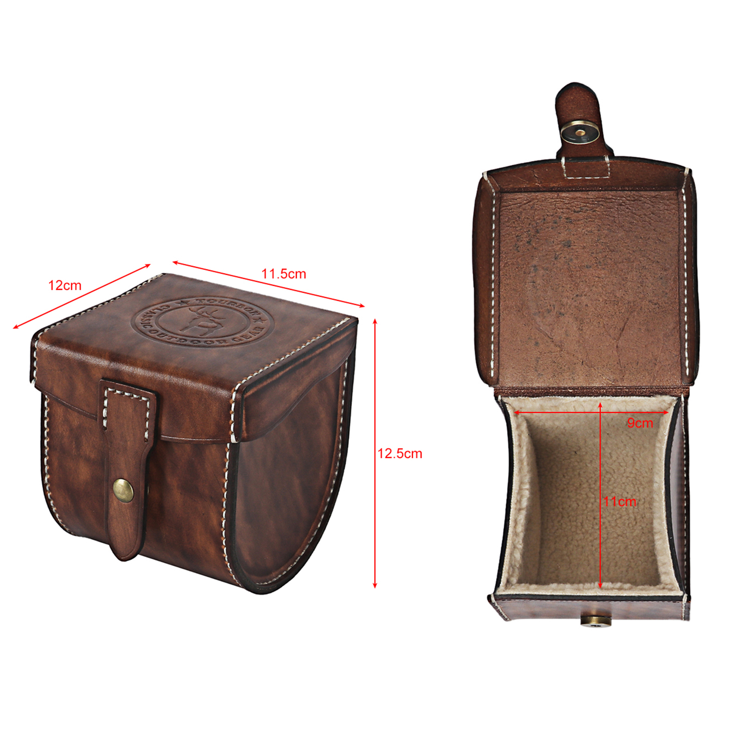 TOURBON Leather Fishing Reel Case Pouch Outdoor Fish Storage Bag TOURBONSTORE