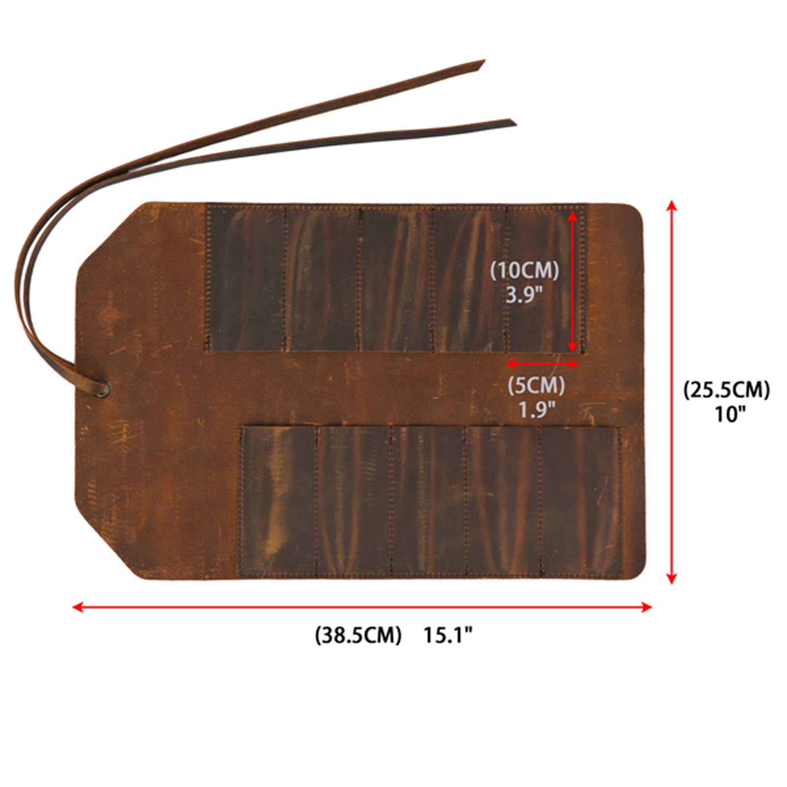 handmade leather tool roll