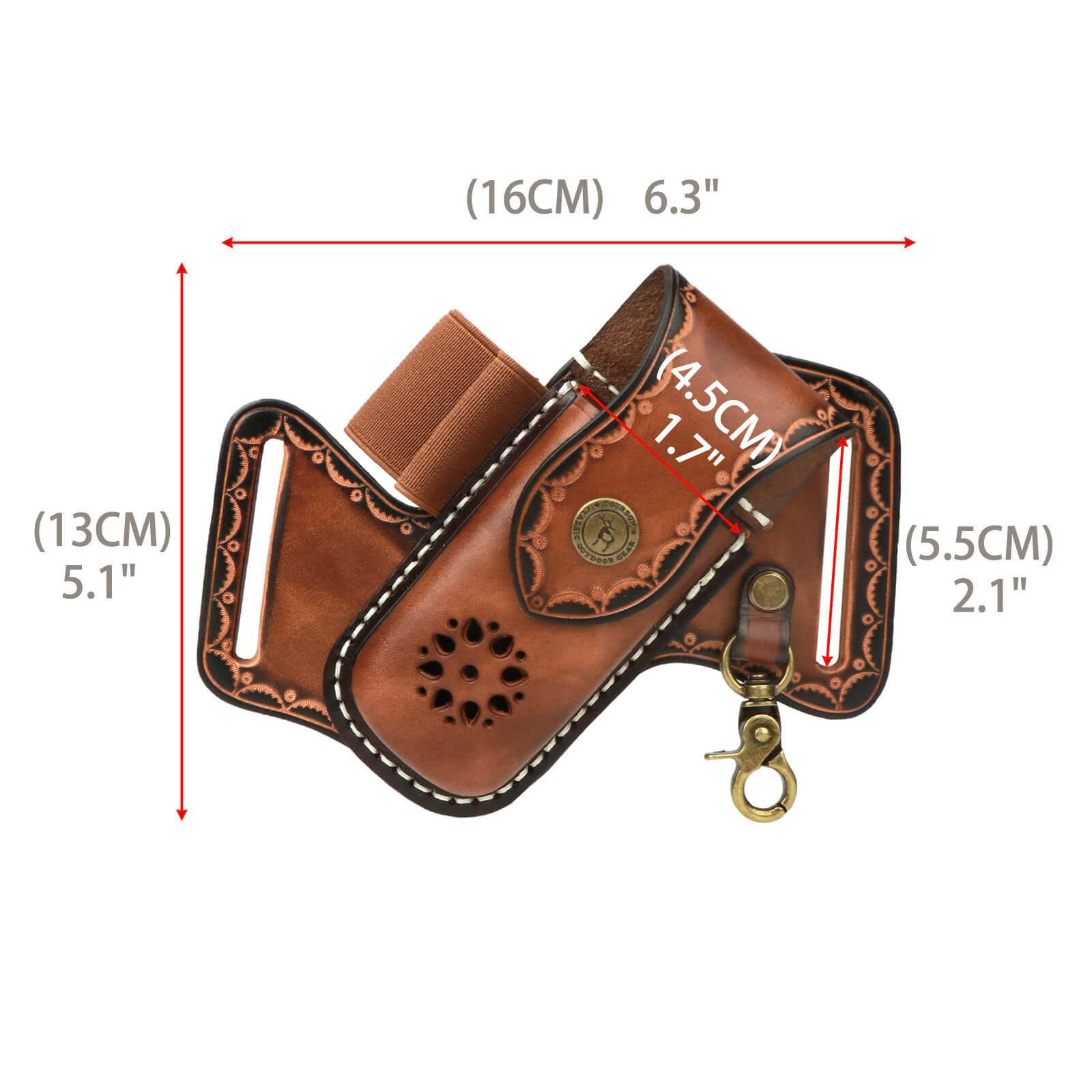 TOURBON Leather Multitool Pocket Organizer EDC Sheath