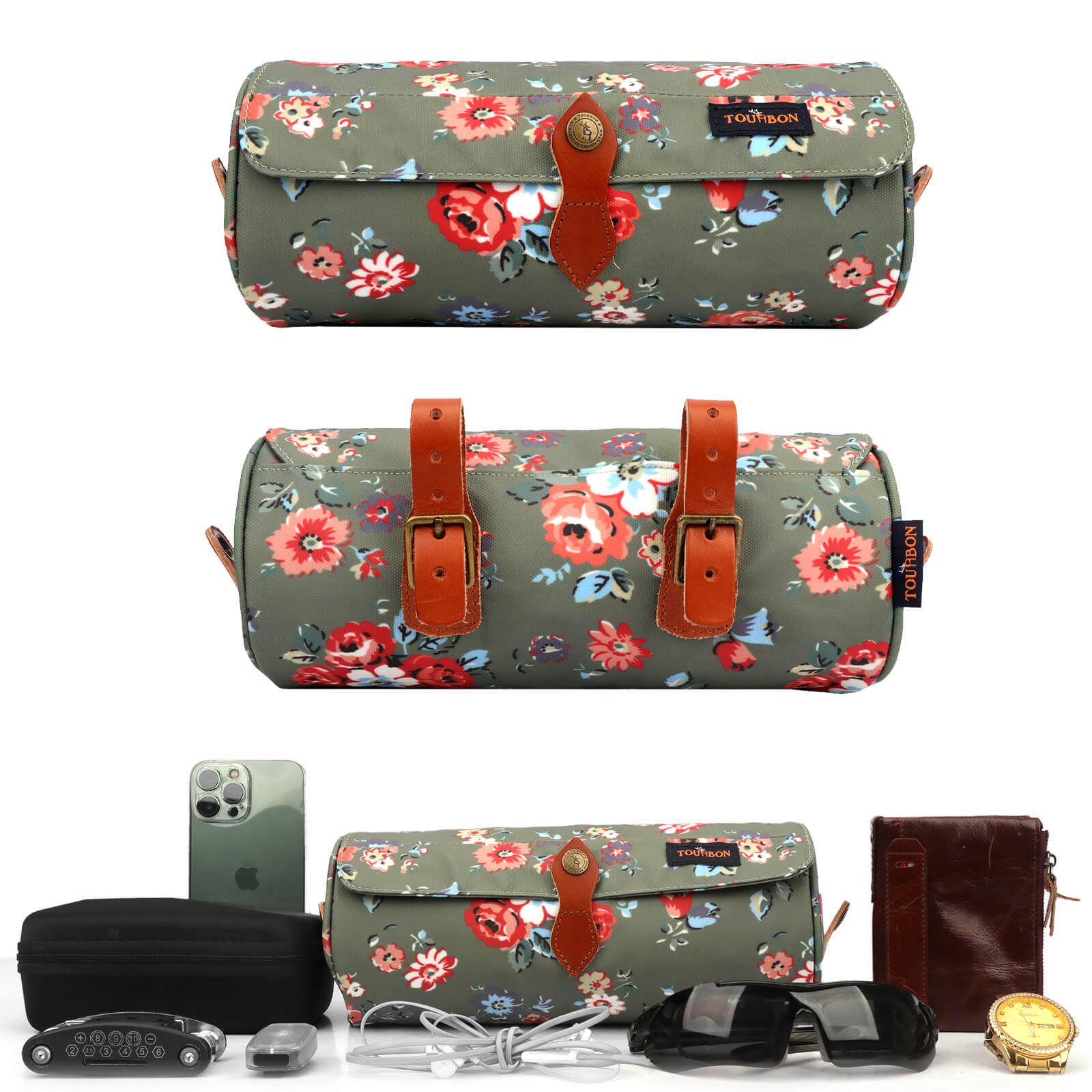 TOURBON Bicycle Handlebar Bag Top Tube Pouch 