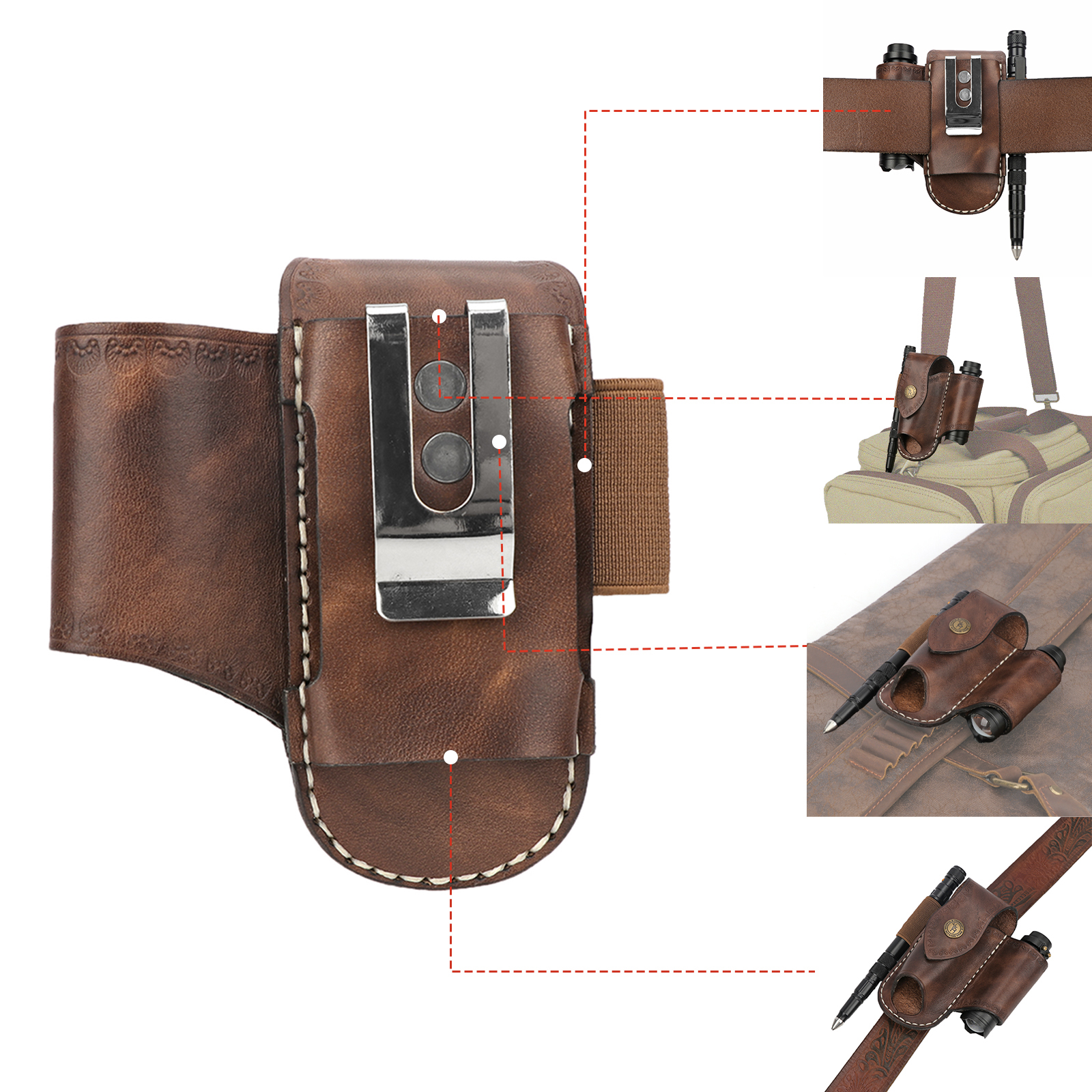 Leather EDC Multitool Pouch Holster 