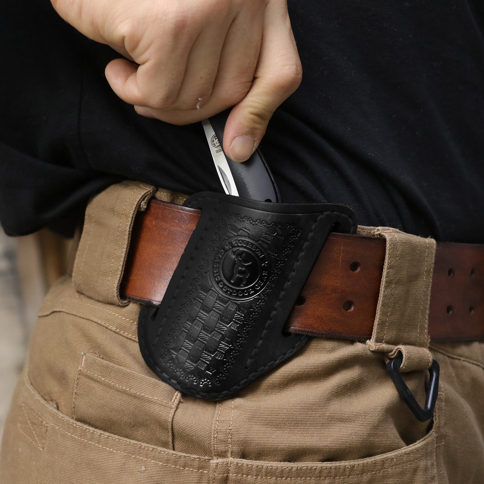 edc leather knife sheath