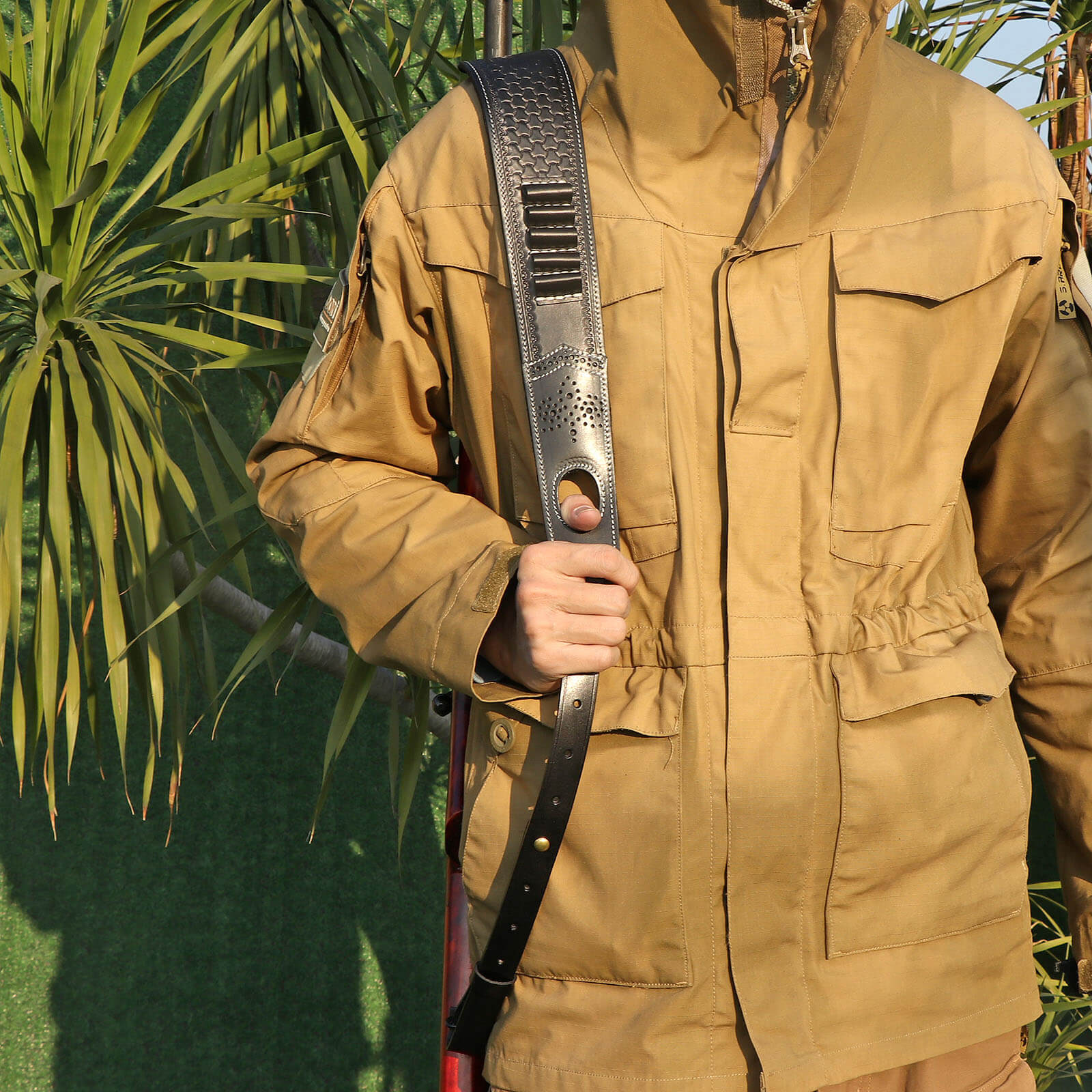 TOURBON Leather Hunting Sling