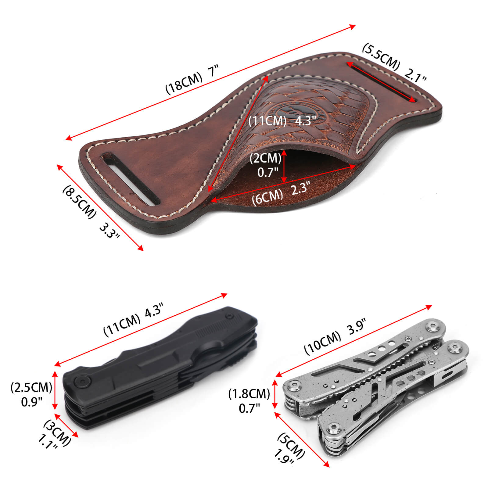 leather sheath for folding knife