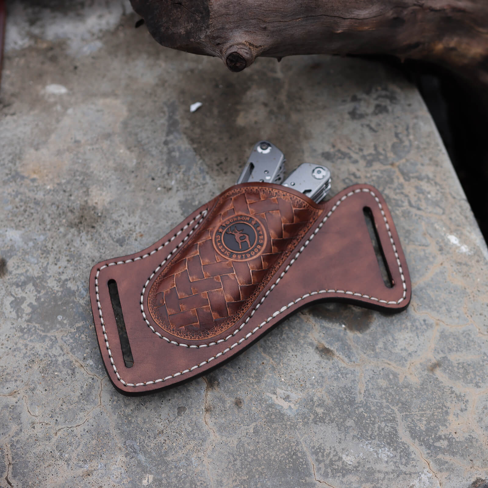 Handmade Leather Pocket Knife Sheath For Belt Edc Belt - Temu