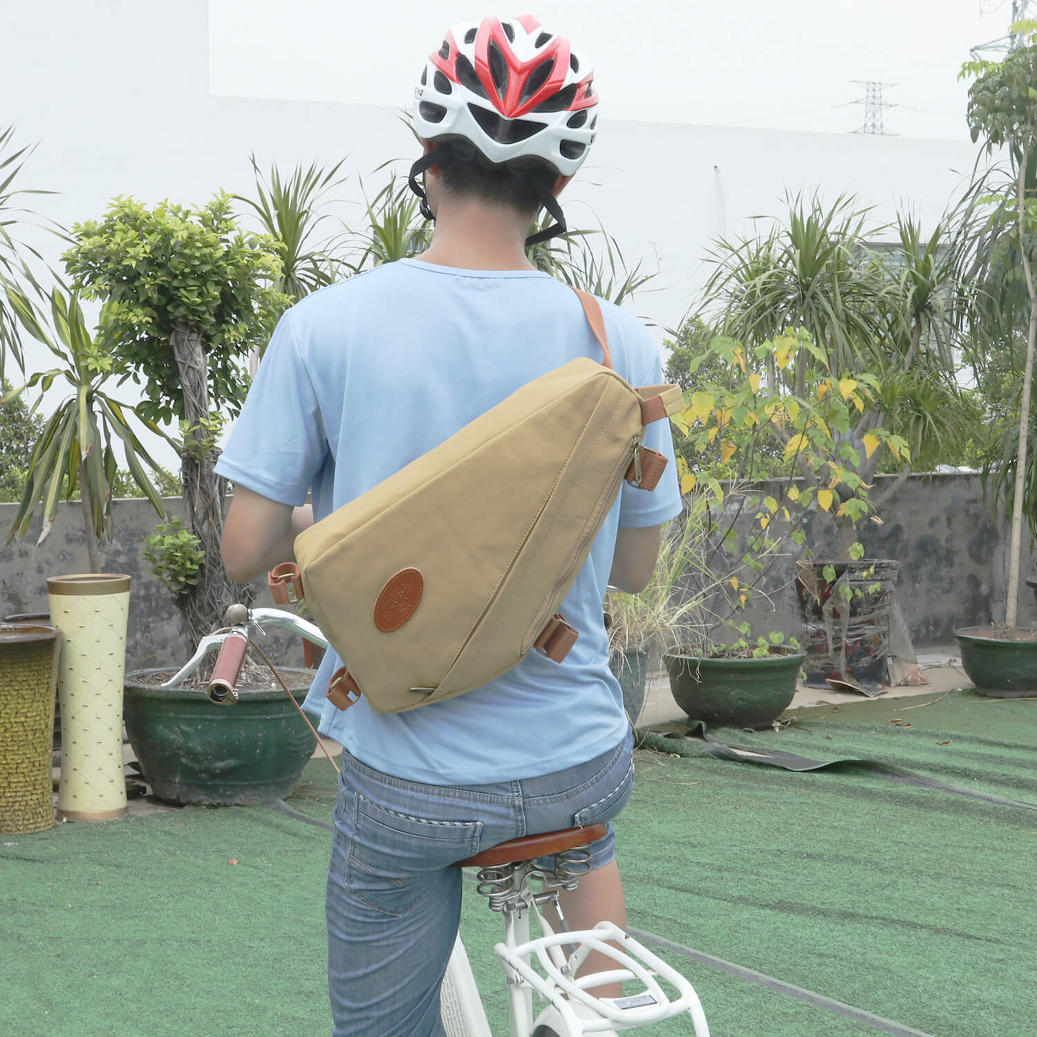 TOURBON Triangle Bike Bag Single Sling Backpack