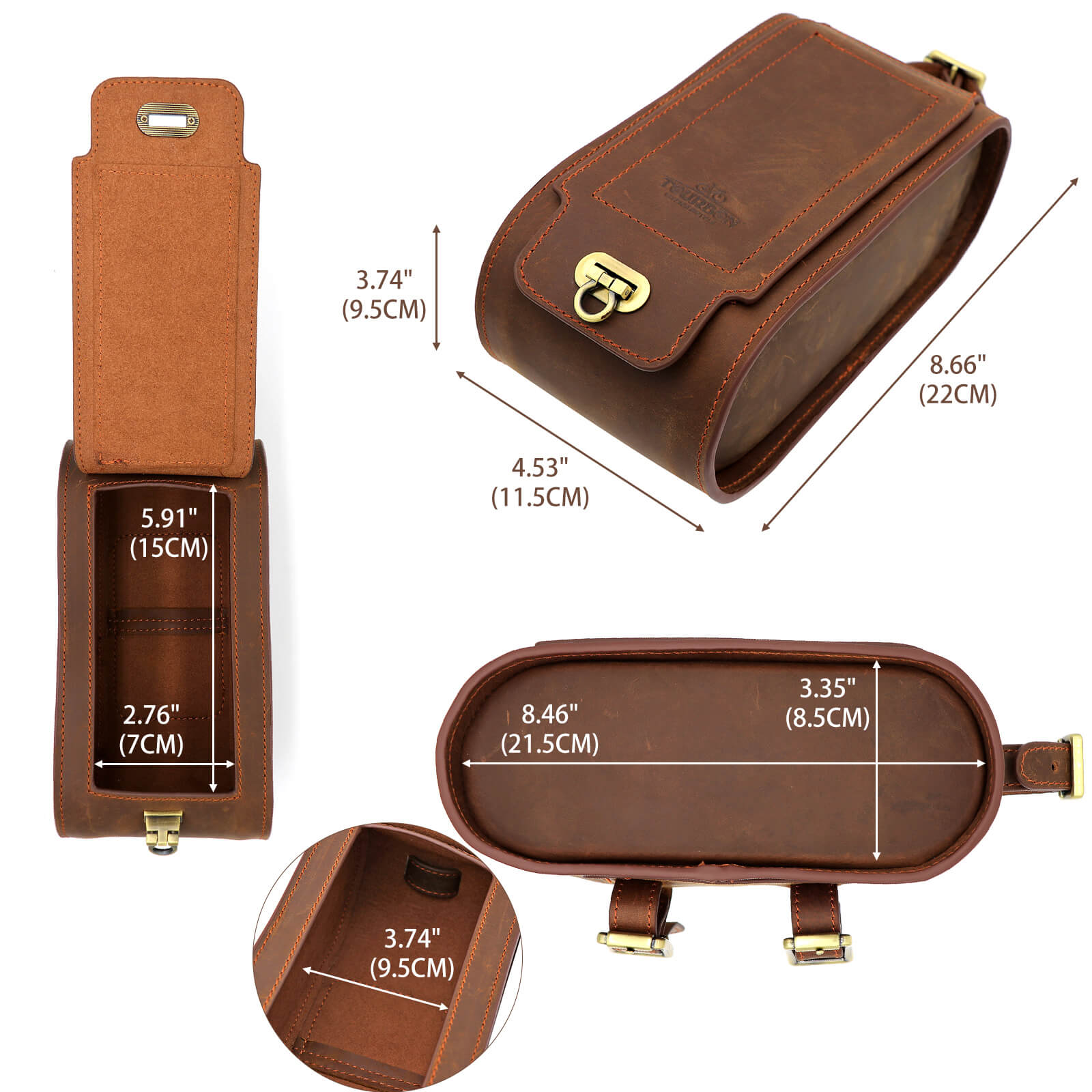 bike frame bag leather