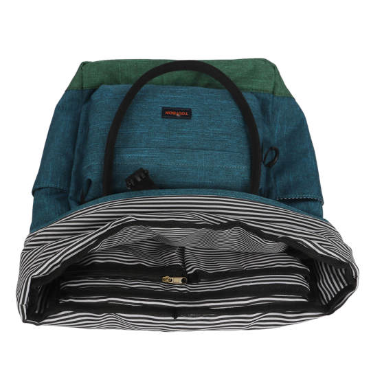 TOURBON Nylon Fiets Rolltop Rugzak Achter Schouder Fietstas Outdoor Tote Bag, Groen, 40 * 11 * 28cm