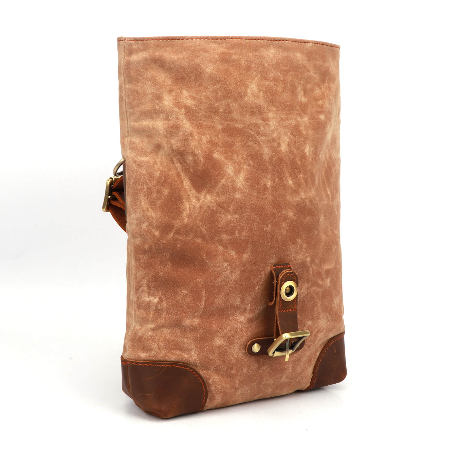 TOURBON Waxed Canvas Bike Handlebar Pannier Lunch Tote Bag